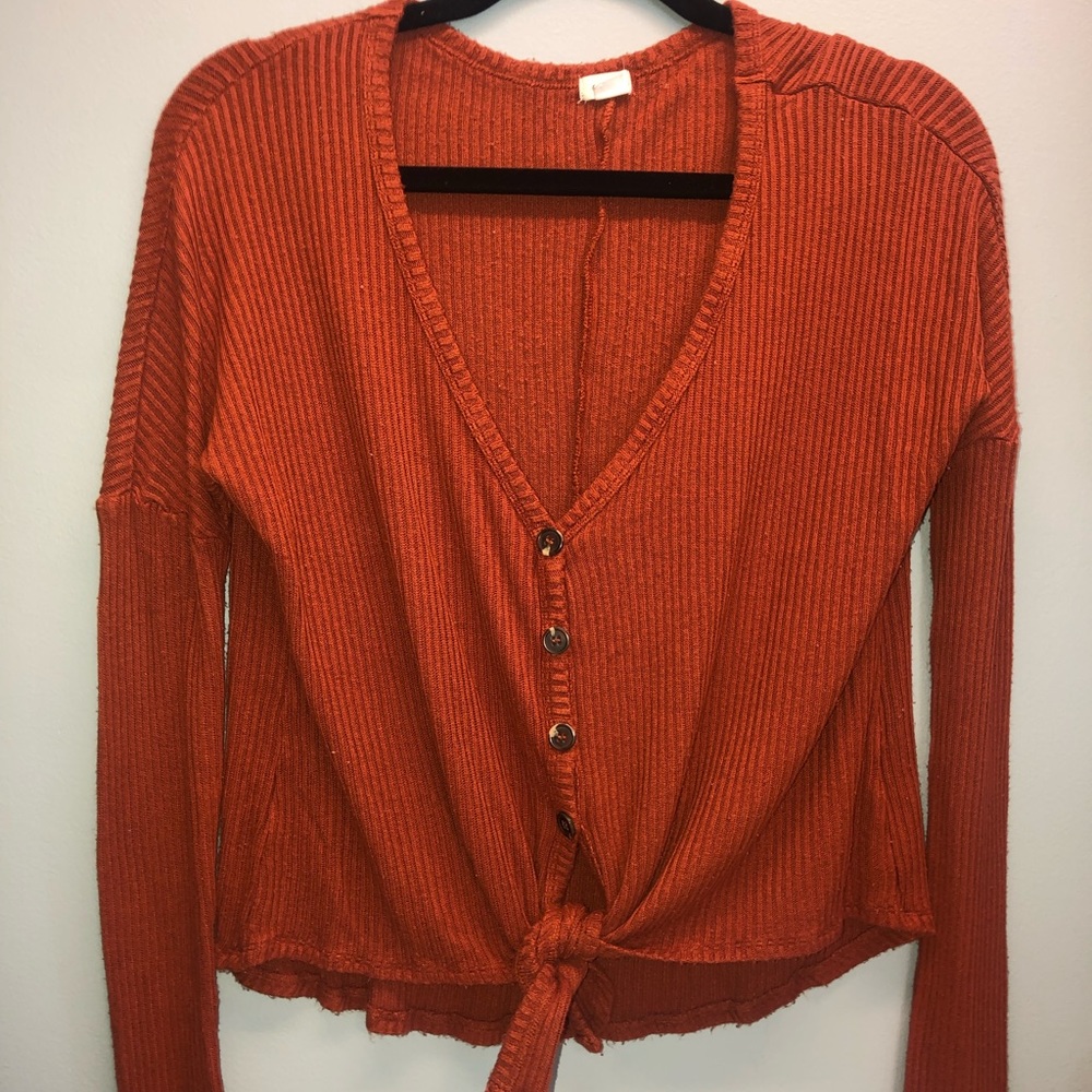 Garage tie front long sleeve
